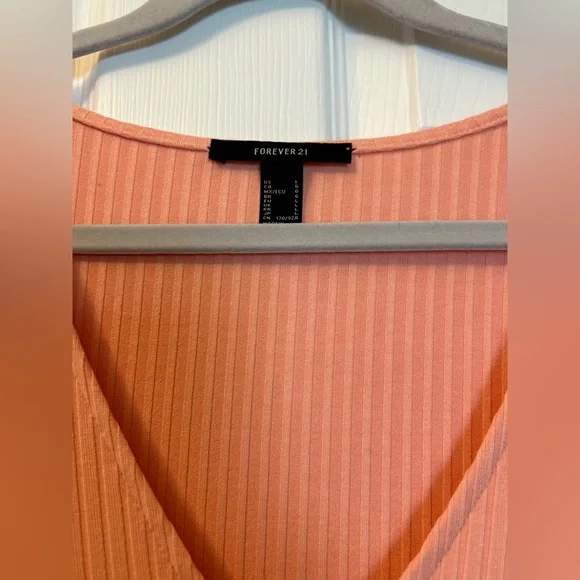 Forever 21 Coral V-Neck Dress - Picture 9 of 9